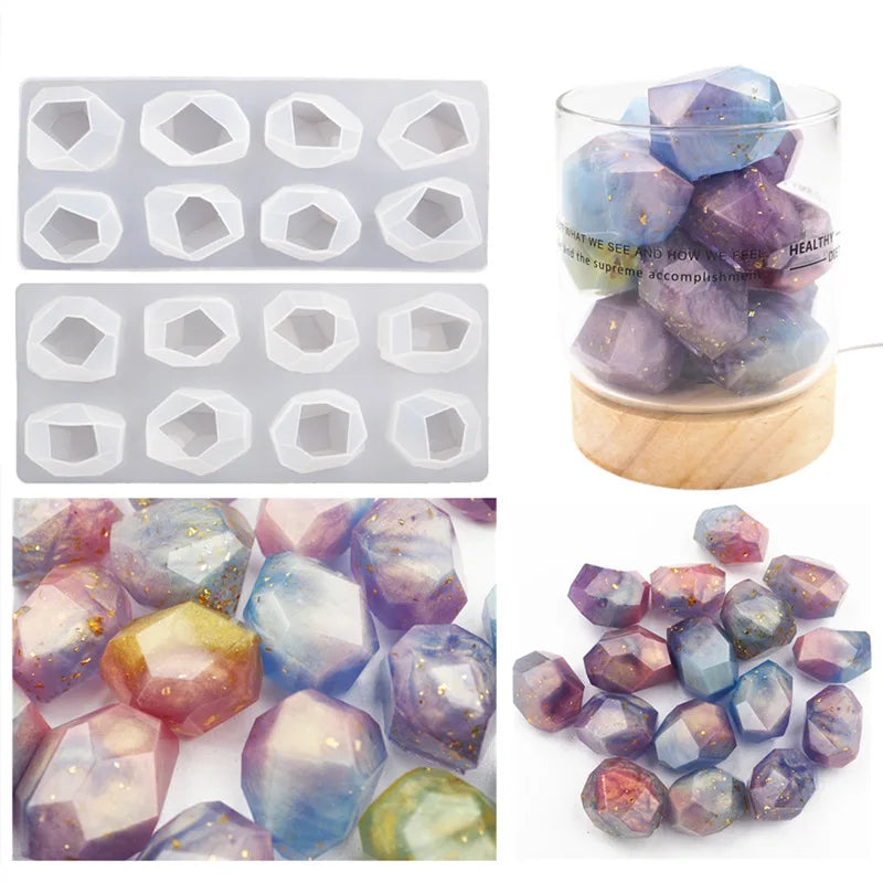 Handcrafts Irregular Diamond Shape Geometric Ore Silicone Mold for Jewelry Charms Pendants Decor Tools