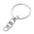 PD501-504 Key Chain White K Key Rings With Attached Chain Charms Pendants 25/30mm