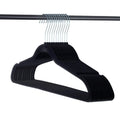 Wholesale High Quality Black Non-slip Flocked Hanger Velvet Clothes Hanger for Coat Pants Dress With 360 Degree Rotatable Hook