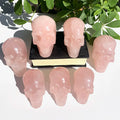 Jingfa Wholesale Hand Carved Rose Quartz Skulls Healing Crystal Quartz Stones Skulls for gift