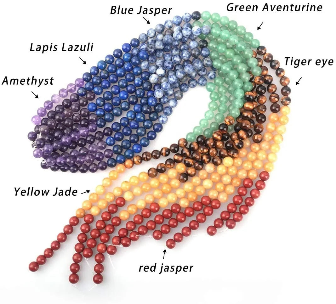 Wholesale Natural Colorful Loose Gemstone Stone Crystal Beads Round Loose Gem Stone Beads for Bracelet Jewelry Making
