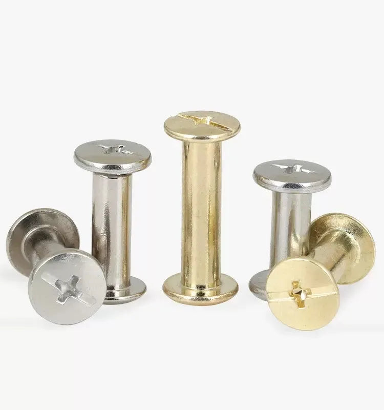 M3 M4 10mm 15mm Binding Post Chicago Screw Rivets Male to Female Screw Slotted for Belt Bag Ledger Menu Photo Album