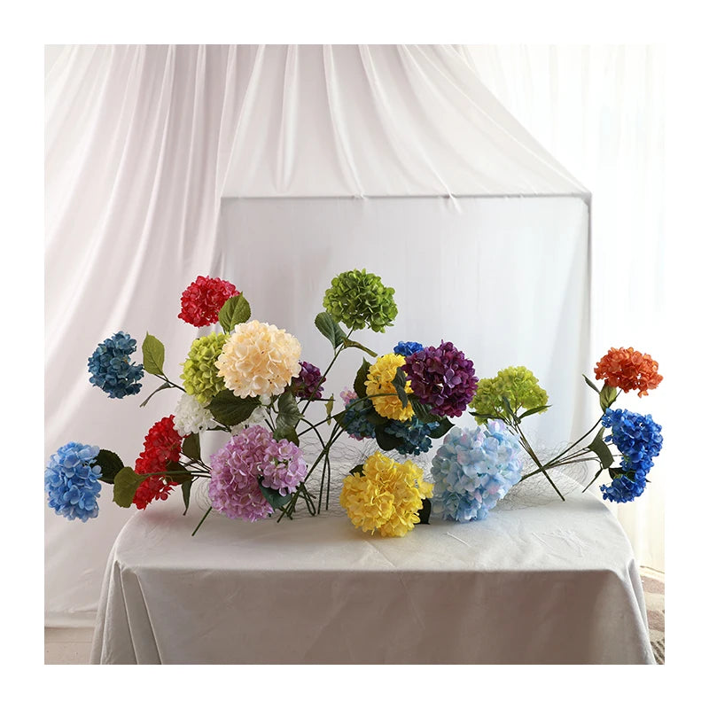 Flores Artificial Single Coating 144 Pcs Hydrangea for Wedding Decoration