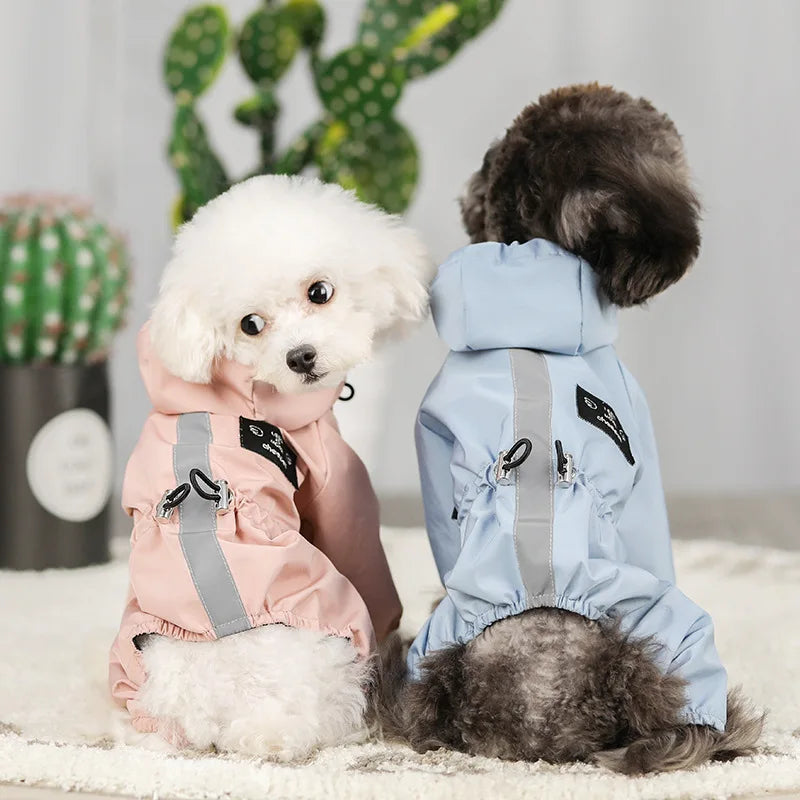 Pet Cloth Dog and Cat Clothing Rainproof Breathable Reflective Jacket Pet Four Legged All Seasons Raincoat