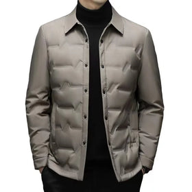 White Duck Down Coat Men 2025 Winter Lapel Young Casual Warm Solid Color Light Down Jacket Men