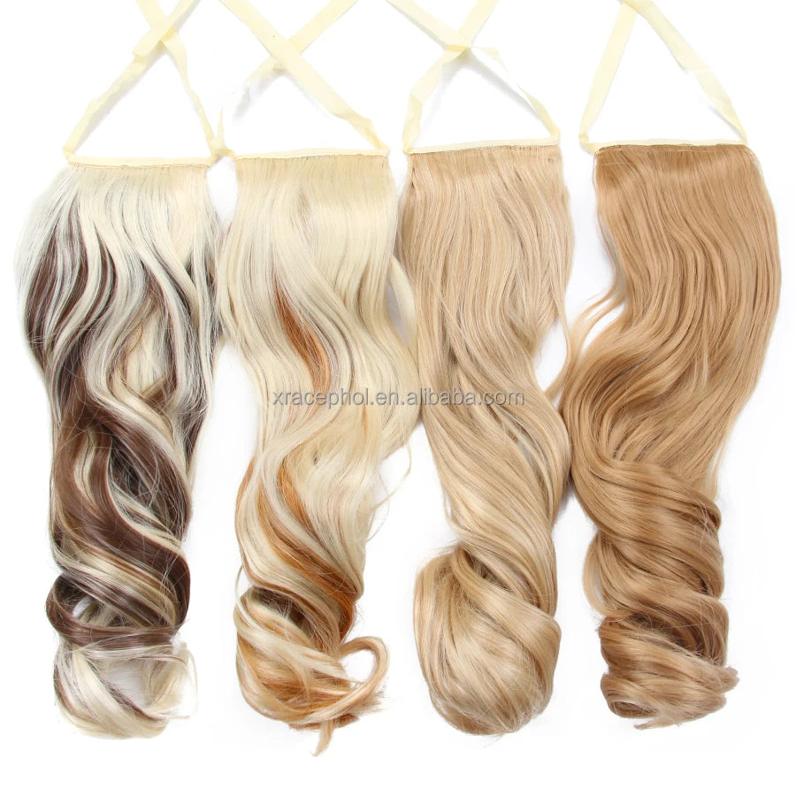 New Style Synthetic Fiber Hair Extension Strap Curly Ponytail Heat Resistant Fiber Hair Piece Ponytail
