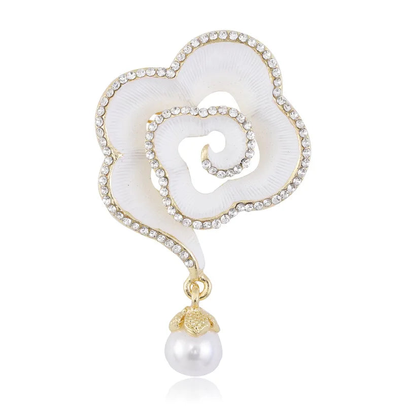 MM3343 Fashion Camellia Flower Brooch Women Flower Brooch Europe and America Jewelry Wholesale