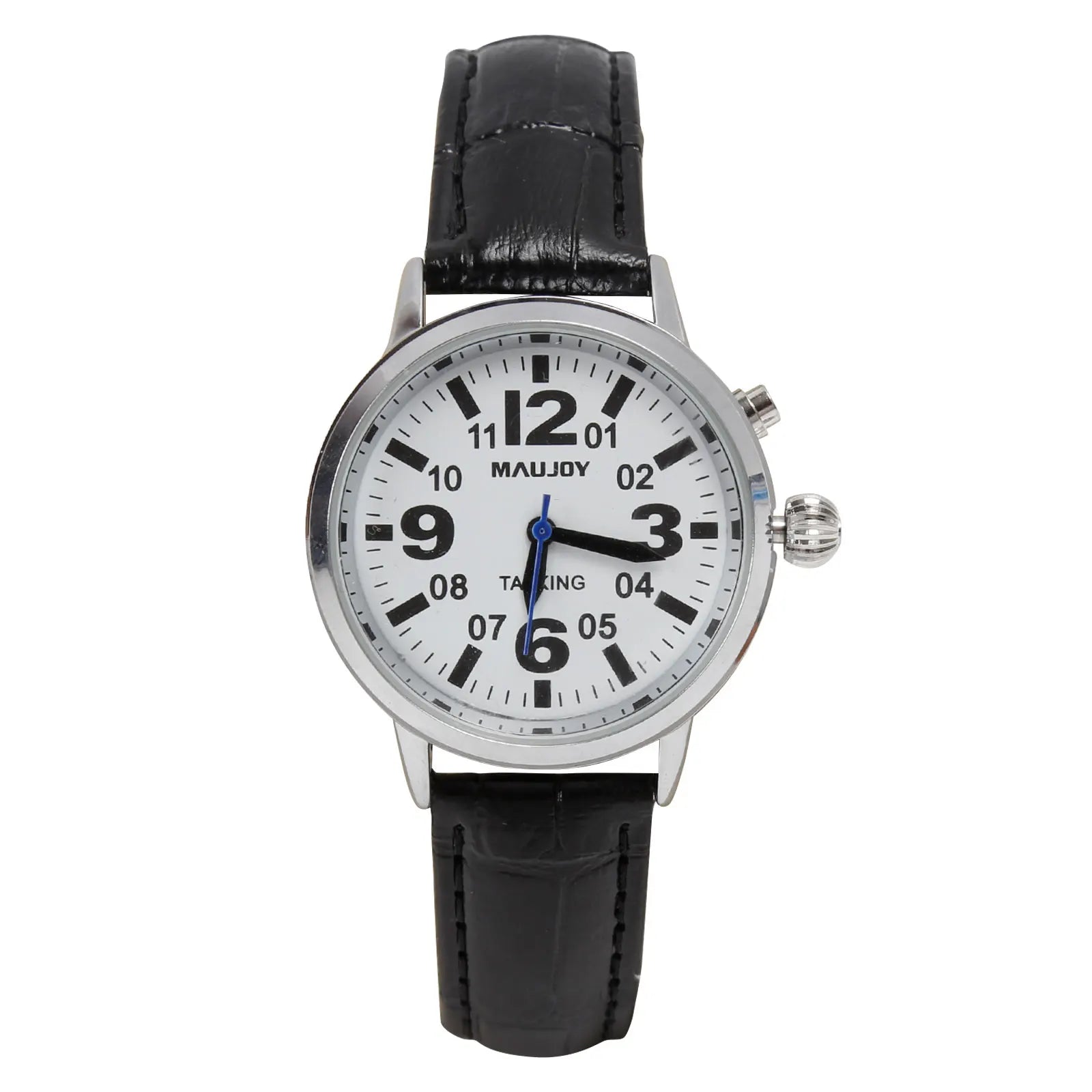 Mens Gift Silver Talking Watch With  Date Loud Alarm Clock Visually Impaired