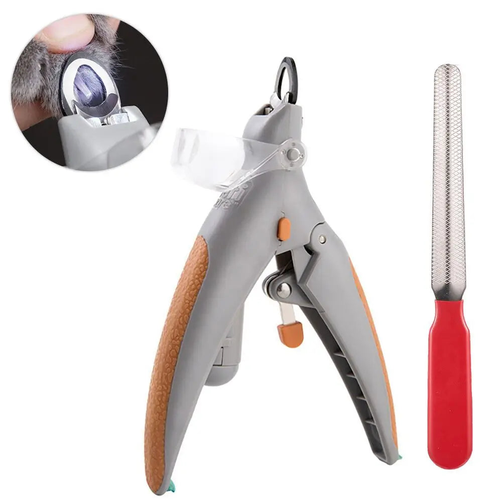 JXANRY New Design Sharp Cutter Abs Led Light Illuminated Pet Dog Nail Clipper With File