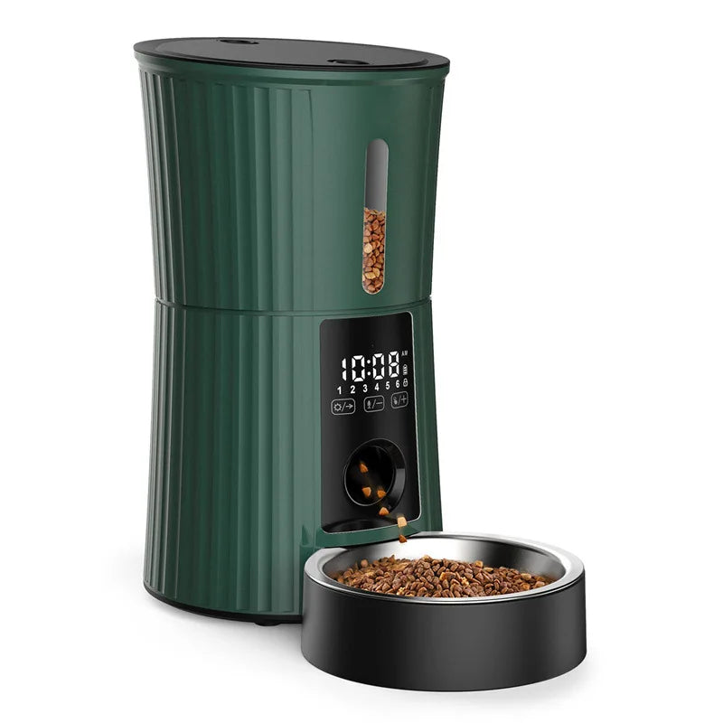 New Design Pet Items 4L Automatic Animal Pet Feeder Manual and Time Setting Stainless Steel Bowl Pet Food Dispenser