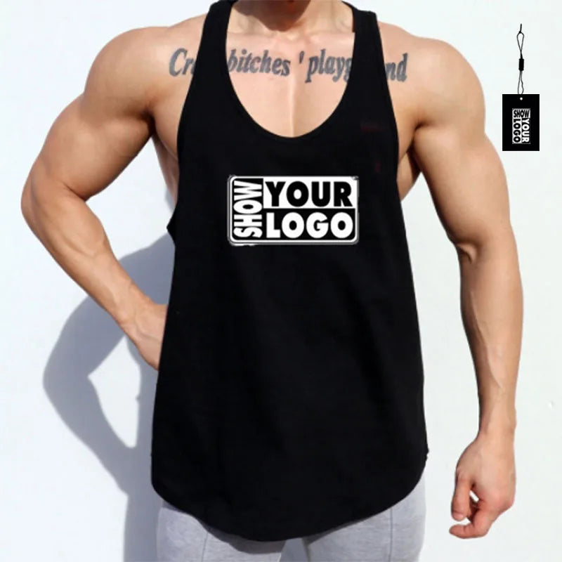 Custom Your Design Printing Fast Delivery Bodybuilding Fitness Gym Sport Tank Top for Men