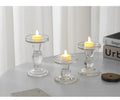 French Retro Roman Column Glass Candleholder European Retro Crystal Glass with Romantic Candlelight Ornaments Lanterns & Jars