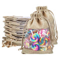 Wedding Party Favors Eco-friendly Camel Mesh Pouch Burlap Bags Drawstring Goodies Cosmetic Samples Natural Jute Material