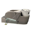Custom Comfortable PU Leather Shampoo Back Chair for Men Women Modern Design Hair Washing Bowl Black Color Synthetic Leather