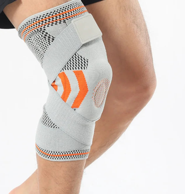 2025 New Products Fitness Sports Strap Silicone 3D nylon Knee Pads Knee Support Brace Elastic Strap Compression Knee Sleeve