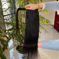 Silk Straight Human Clip in Hair Ponytail Hair Pieces Wrap Around Remy 100% Human Hair Ponytails Extensions for Black Women