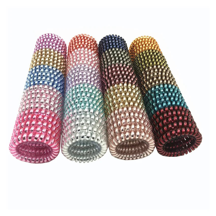 200pcs/lot Telephone Wire Line Elastic Band Wholesale Hair Tie Bracelet Girls Scrunchies Gum Rubber Coil Band Hair Accessories