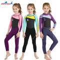 DIVE&SAIL Children Wetsuits 2.5MM Diving Suit Girls Neoprene Wet Suit Full Body Warm Back Zipper Kids Swimming Surfing Wetsuit