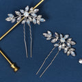 Miallo 2Pcs/set Rhinestone Leaf Bridal Hair Pins Clips Wholesale Wedding Hair Accessories Hair Jewelry