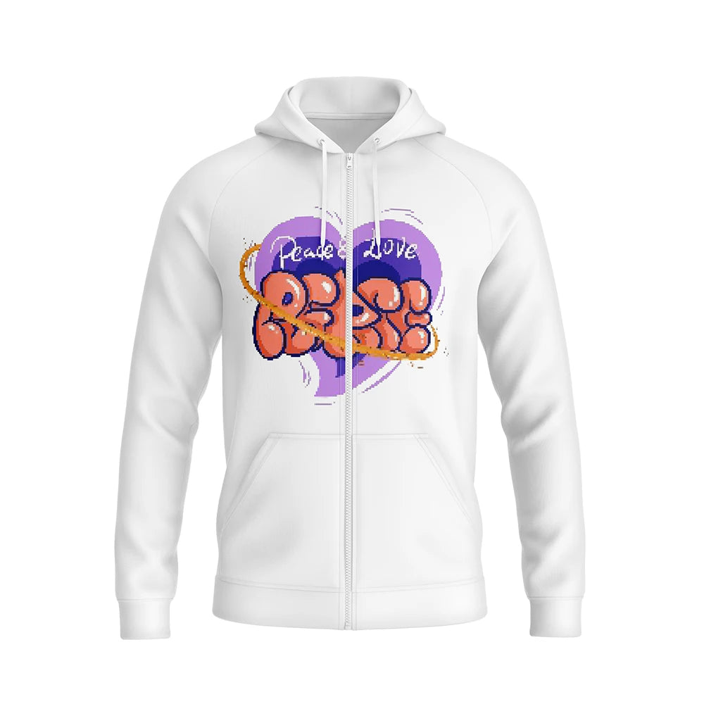 Men Hoodie Custom Manufacturer Zip Jacket Oversized Custom Heart Heat Transfer Sweatsuit Zip up Foam 3d Logo Puff Print Hoodie