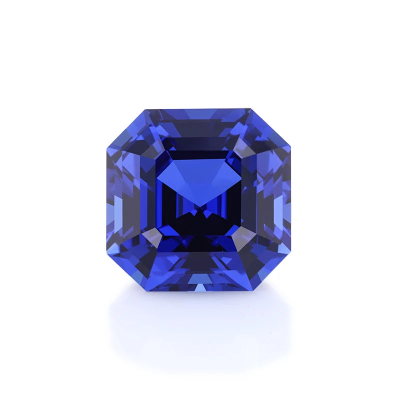 Elegant Square Shape 8*8 mm Asscher Cut Gemstone Royal Blue Lab Grown Sapphire MegaBDM