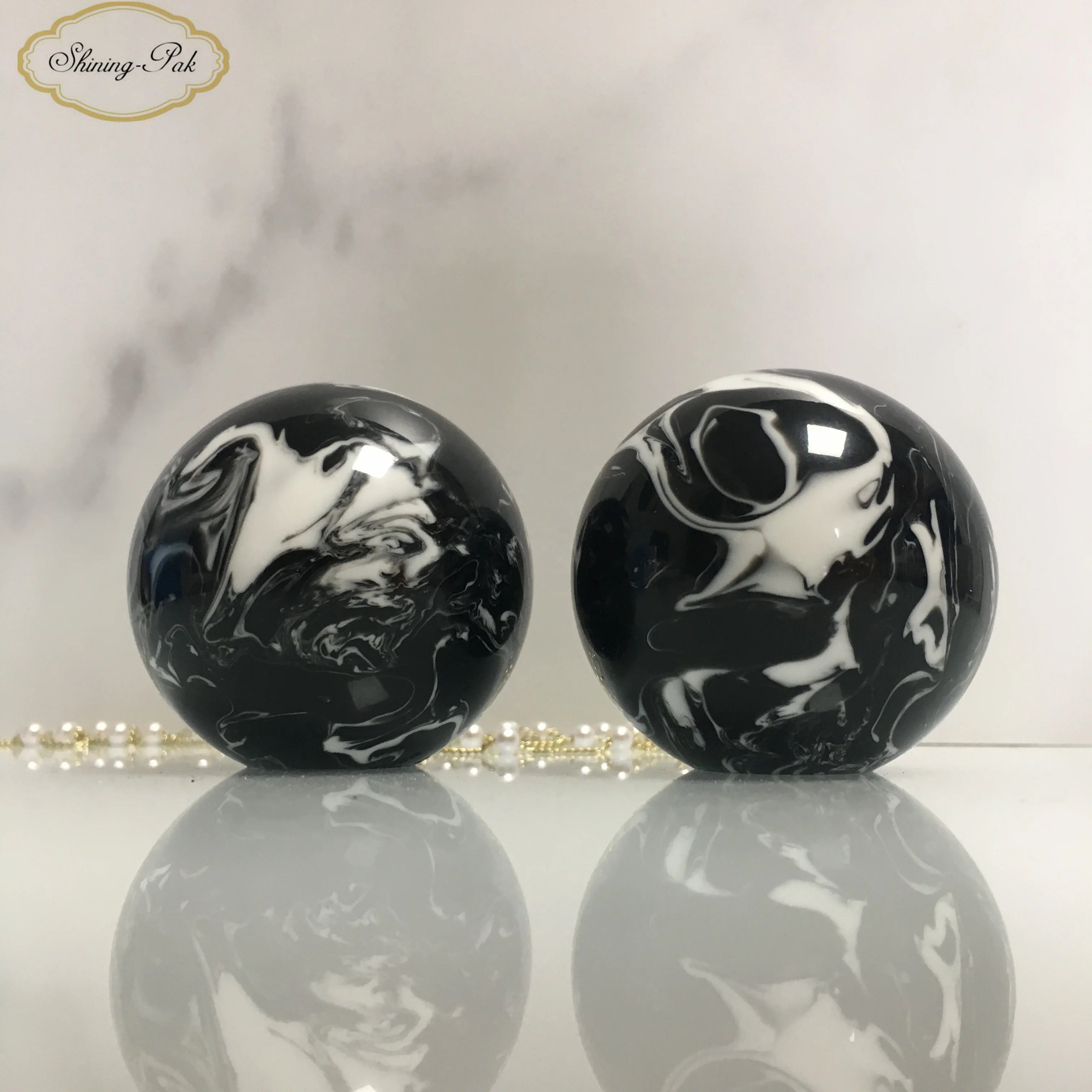 Wholesale Marbled Resin Luxury Stone Perfume Bottle Caps 15mm Marble Ball Perfume Caps