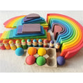 12 Layers Large Rainbow Arch Stacker Wooden Stacking Rainbow Building Blocks Toys for Kids
