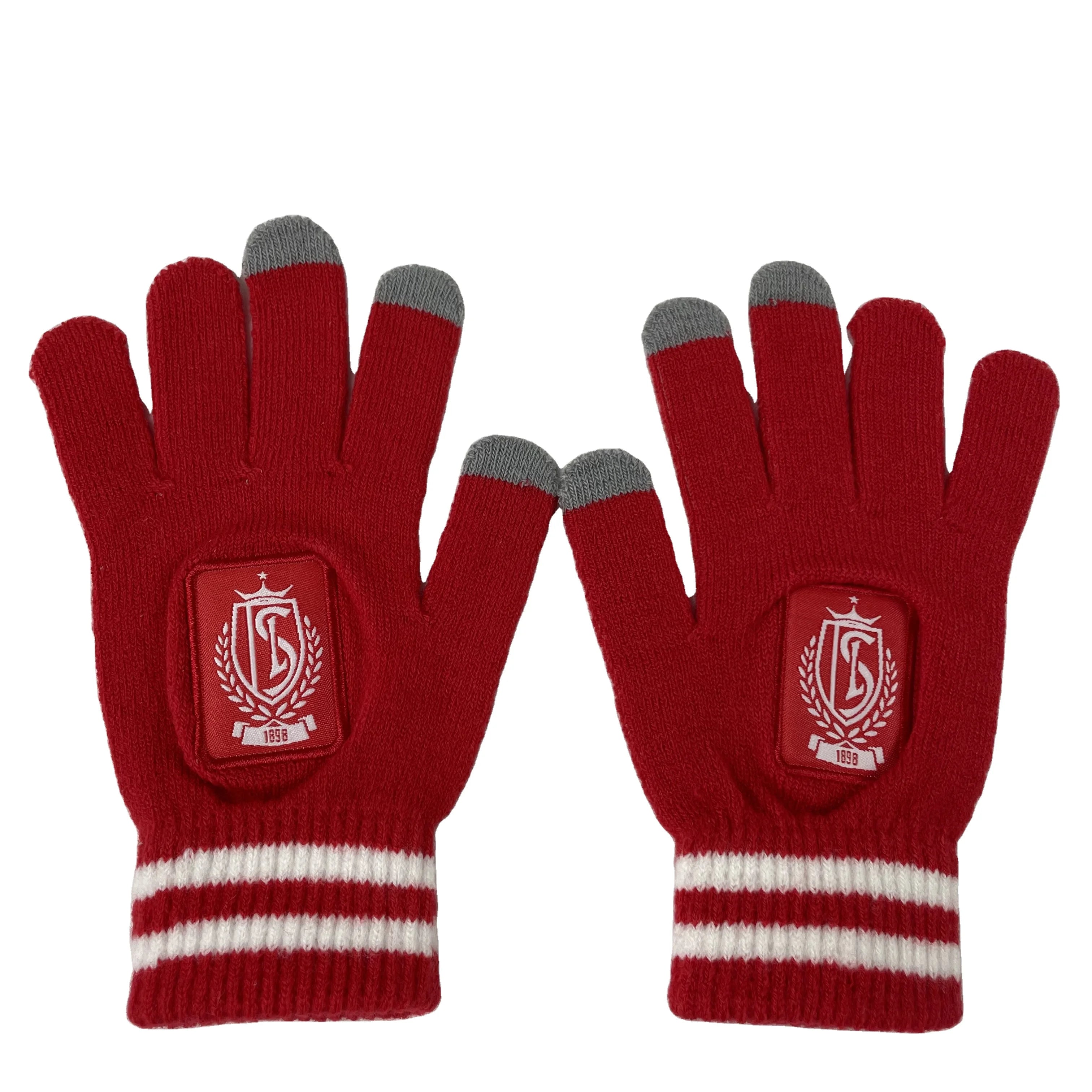 Warm Stretch Customized Your Own Logo Colorful Acrylic Unisex Winter Gloves Finger Gloves Touchscreen Gloves for Work