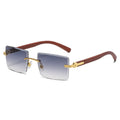 Fashion Gradient Frameless Sunglasses Women Trendy Unique Cut Lens Shades Eyewear Men  Casual Business Travel Sun Glasses DF6095