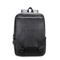 Durable Black Men's Leather Backpack for Hiking Business Custom Design Waterproof PU Fashionable Promotion Laptop Backpack