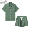 FUNG 6058 Modal Women's Summer Breathable Quick Dry Two-Piece Pajamas Set OEM Custom Elastic Waist Sleepwear