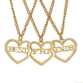 Hot Sale Fashion Best Friends Collection Three-Piece Heart Friendship Necklace Set Jewelry for Girls