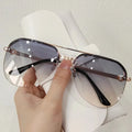 New Men's and Women's Fashion Metal Sunglasses 9258 Gold Frame Half-Frame Double Beam pilot Custom Logo