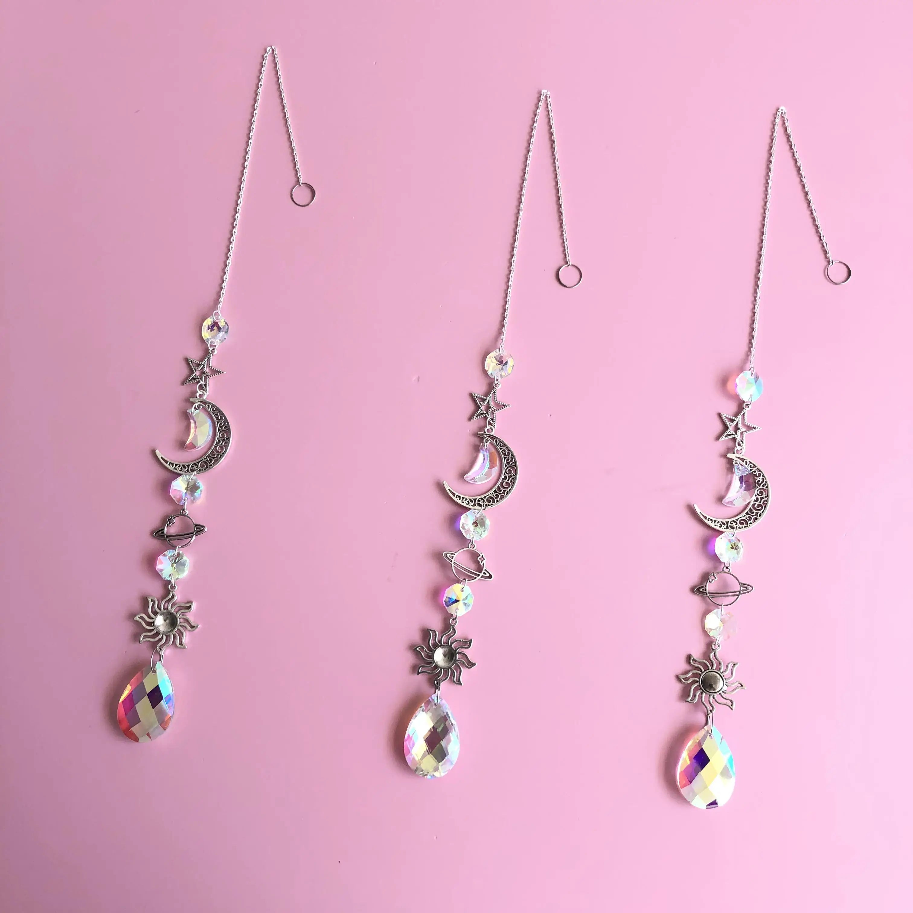 Dropshipping Silver Planet Universe Suncatche  Hanging Decorations Window Home Decors Crystal Suncatcher