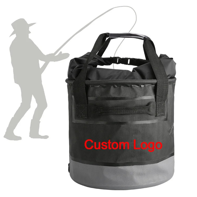 Custom Logo OEM Outdoor Camping Hiking Collapsible Bag for Washing Boating Fish Breathable Folding Fishing Bucket