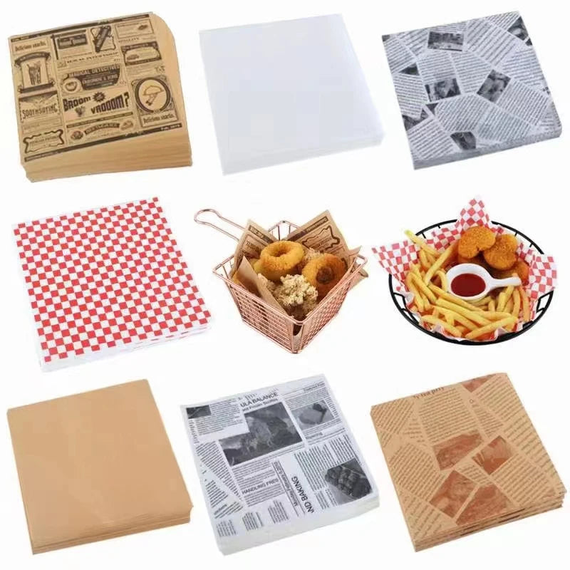Disposable Custom Printed Double-Sided Greaseproof Paper for Food Wrapping for Bread and Cookies
