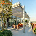 Folding Louvered Roof Eco-Friendly Nature Pergola Garden Aluminium Design Modern Customized Retractable 16X16 Attached White