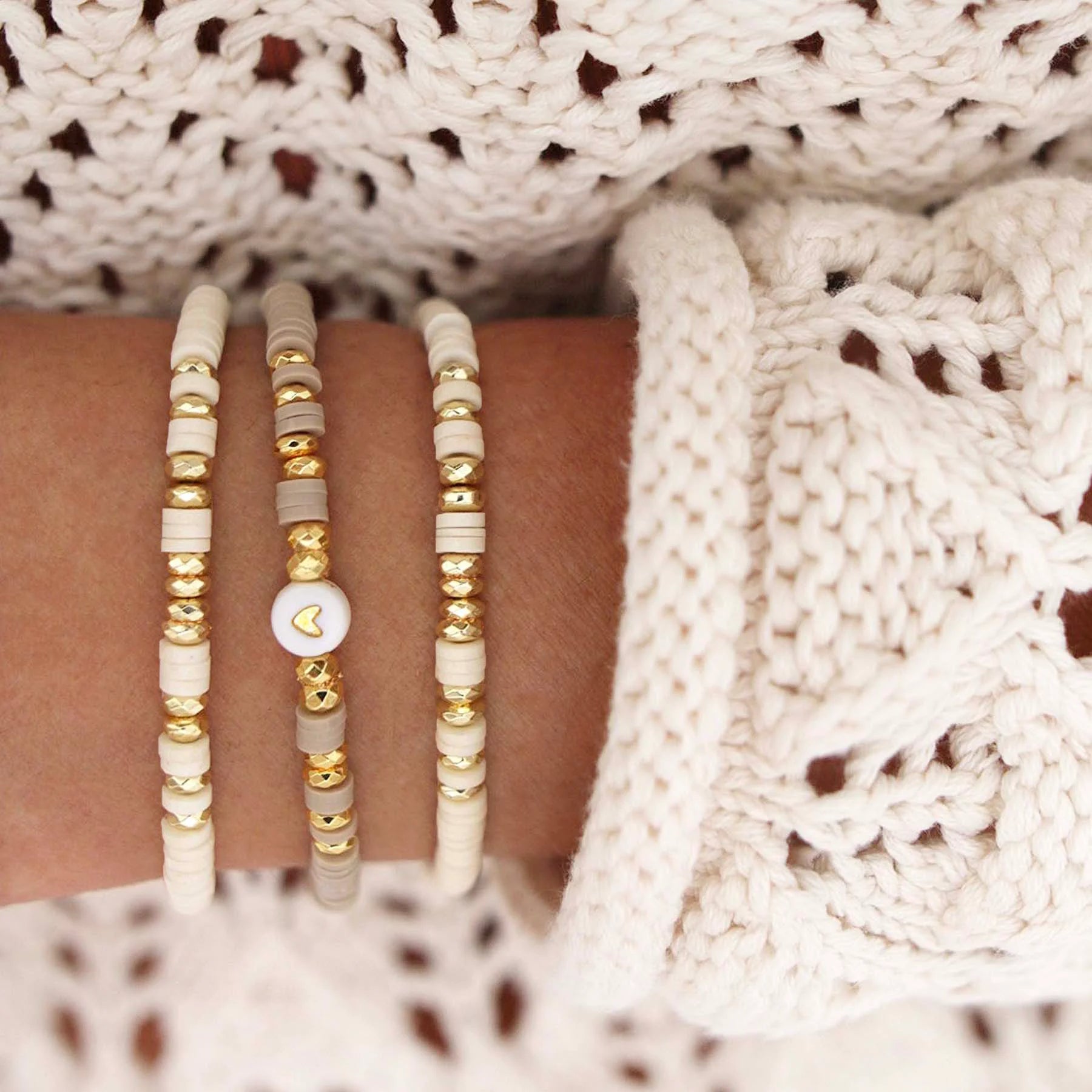 Go2boho Boho Jewelry Set Heishi Beaded Bracelets Handcrafted Custom Bead Stack 2024 New Surfer Trendy Gifts for Teen Girl