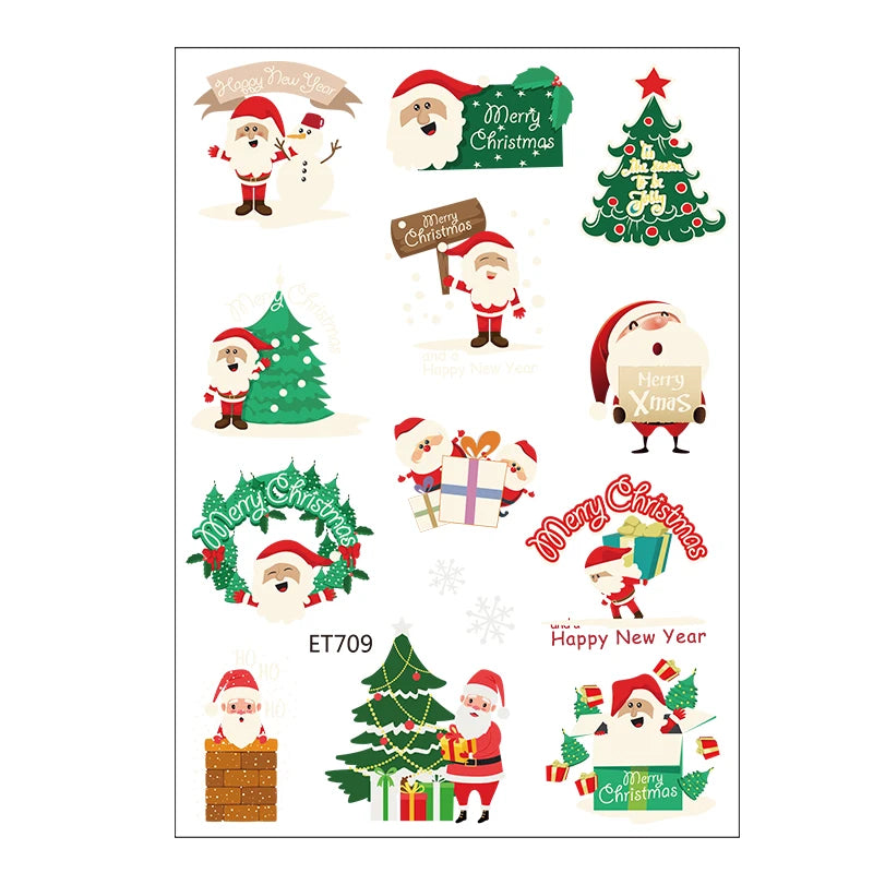 Wholesale Kids Body Christmas Temporary Tattoo Sticker Glow Dark Cartoon Face Hand Makeup Waterproof Paper Eco-Friendly