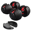 Crossmax 24kg Adjustable Steel Iron Dumbbell Set Black for Home Gym Power Strength Training