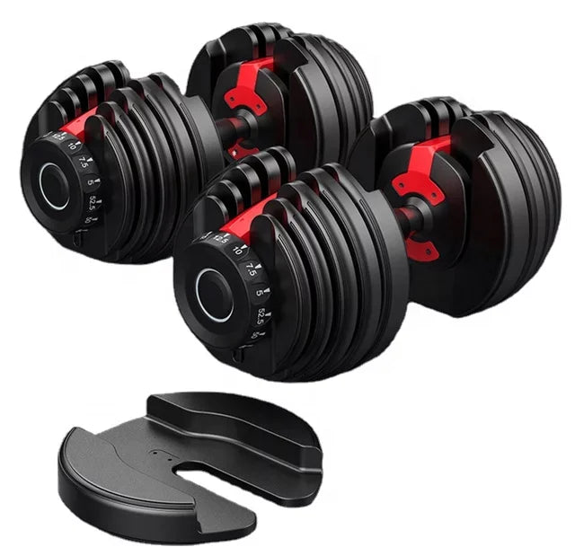 Crossmax 24kg Adjustable Steel Iron Dumbbell Set Black for Home Gym Power Strength Training