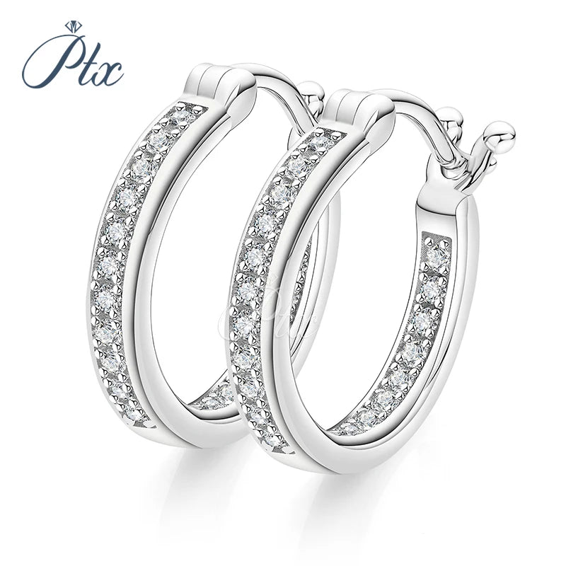Dropshipping GRA Certification Round Diamond 925 Sterling Silver Huggie VVS Moissanite Earrings