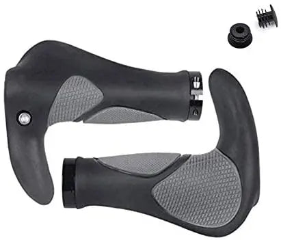 New Image Ergonomic Anti-Slip Bicycle Handlebar Grips with Bar Ends for Mountain & BMX Bikes Soft Rubber Alloy
