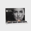 Wholesale Acrylic Cosmetics Holder with Printed Graphic Panel & Detachable Acrylic Blocks Modern Skincare Display Unit