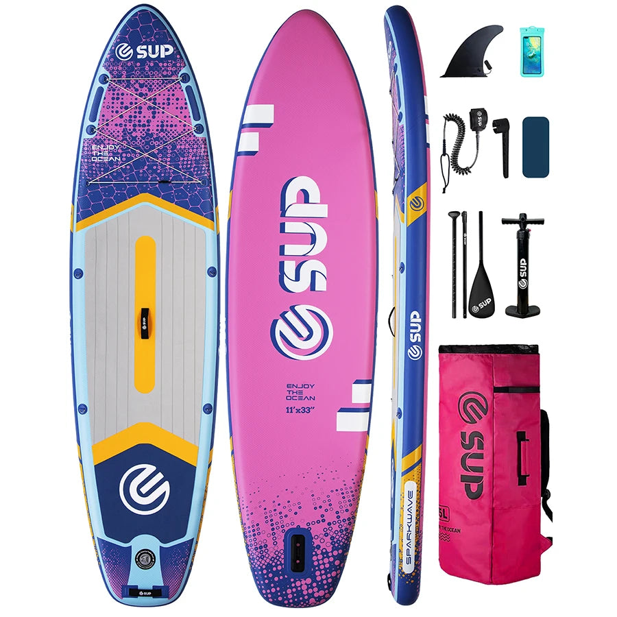 E SUP Customized 11"*33''*6'' Stand up Paddle Board Inflatable SUP Surfboard Aluminum Alloy Oar Unisex Board by Esup