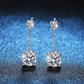 Wholesale Fine Jewelry Genuine S925 Silver Moissanite Stones Simple Design Fancy Tassels Earring Stud