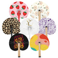 Promotion Gift Custom Print Round Hand Held Fan Paper Foldable Wood Hand Fan