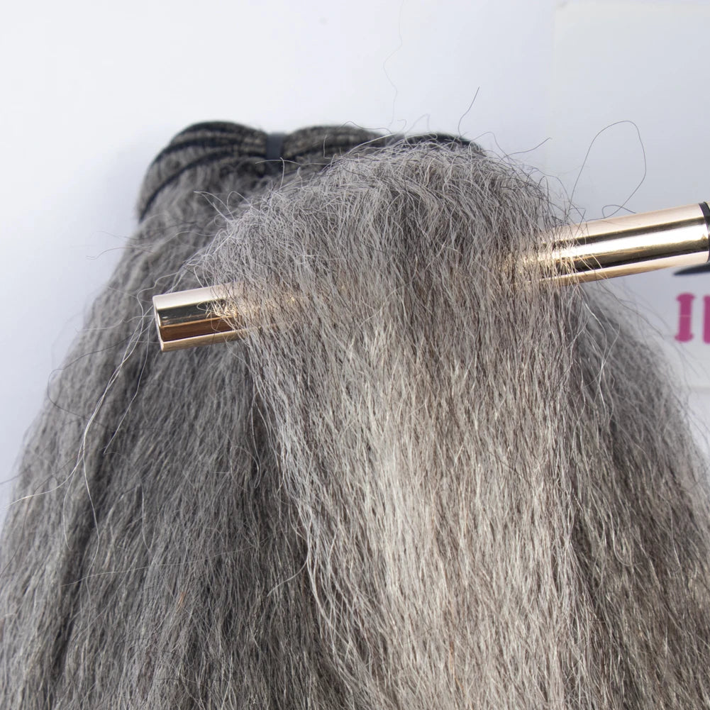 2023 Grey Human Hair Weaving 100% Virgin Rely Vietnamese White Grey Natural Pure Virgin Hair Hair Extensions Mixed Color