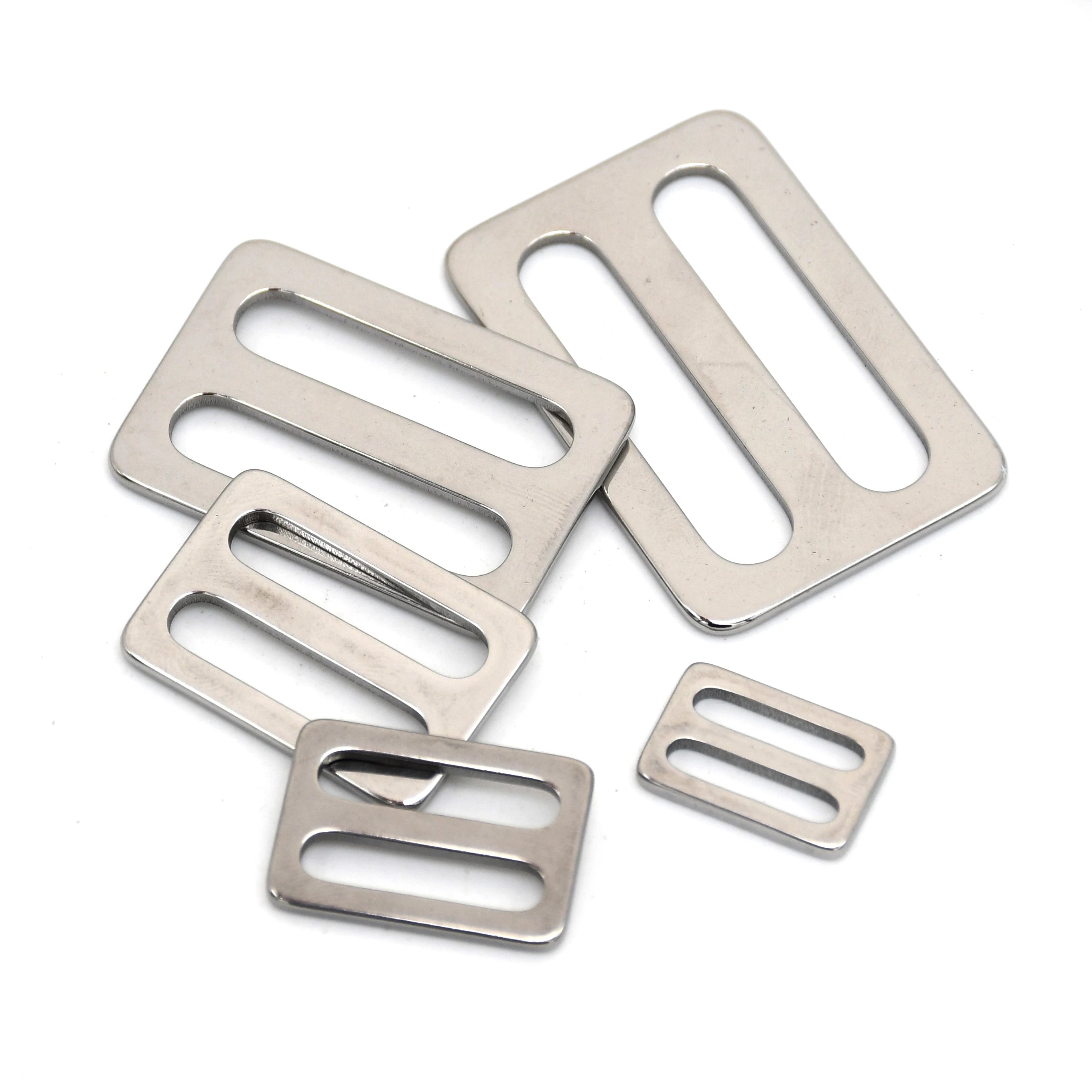 Steel Adjustable Slider for Bag Strap Webbing Belt Stainless Steel Adjustment Tri-glide Buckle for Backpack Dog Collar Harness