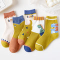Cheap Pure Cotton Children's Socks Dinosaur Mid Tube Socks Spring Autumn Styles High-Quality Cotton Boys' Socks